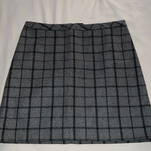 Grey and black wool mini skirt